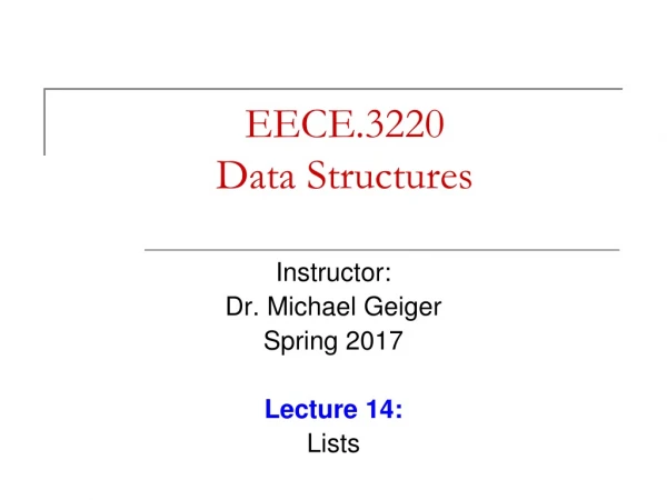EECE.3220 Data Structures