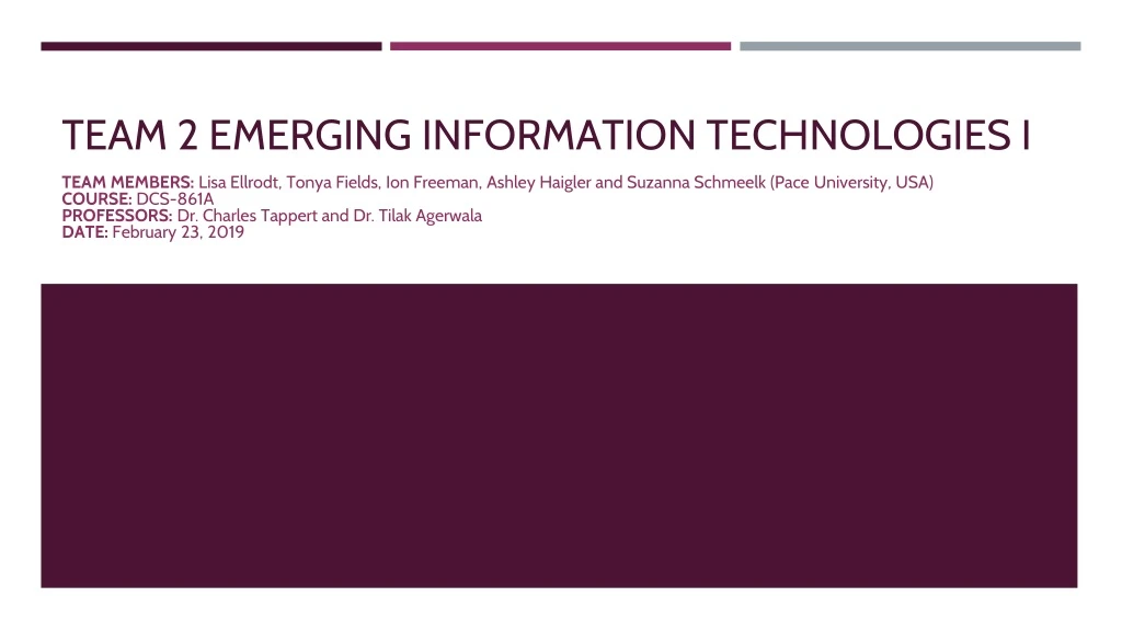 team 2 emerging information technologies i