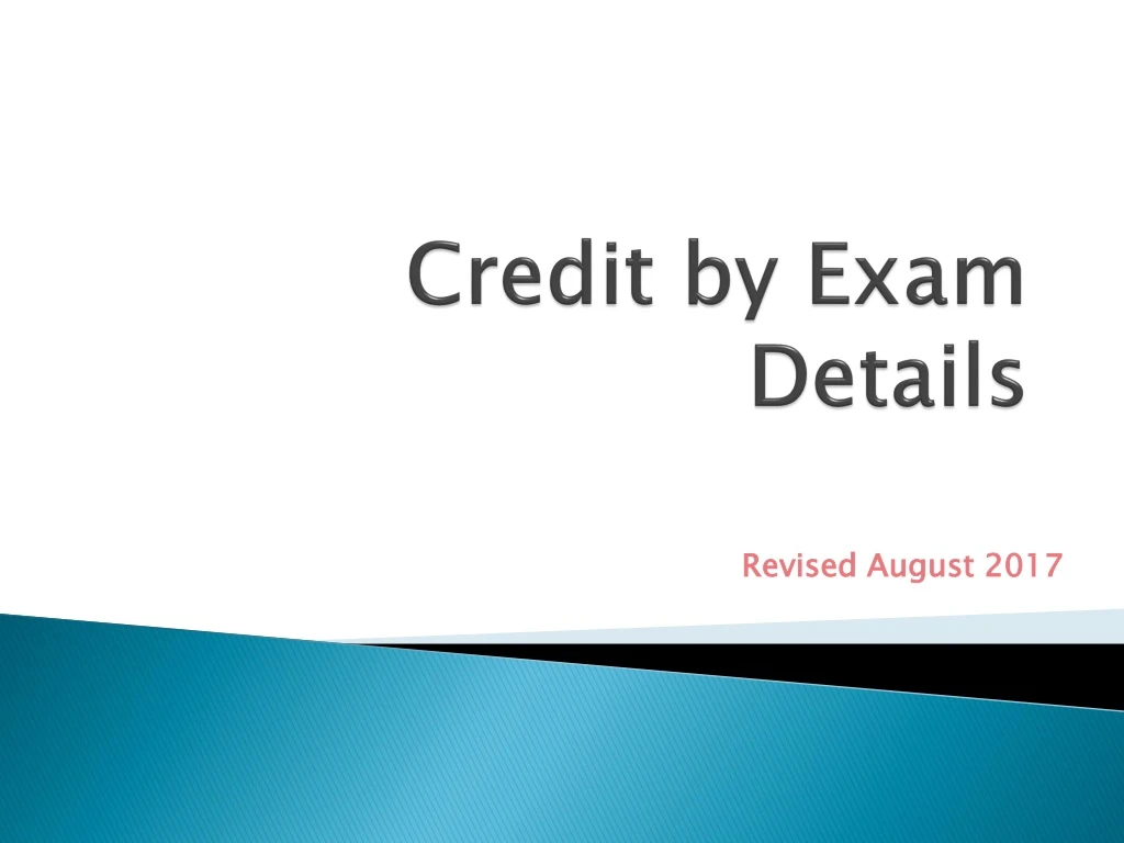 credit by exam details