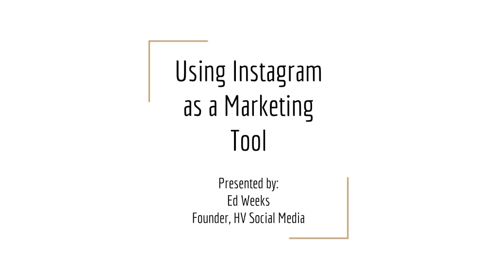 using instagram as a marketing tool