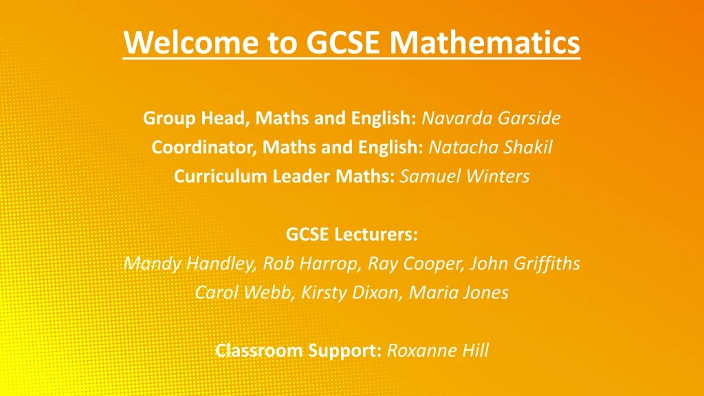 welcome to gcse mathematics