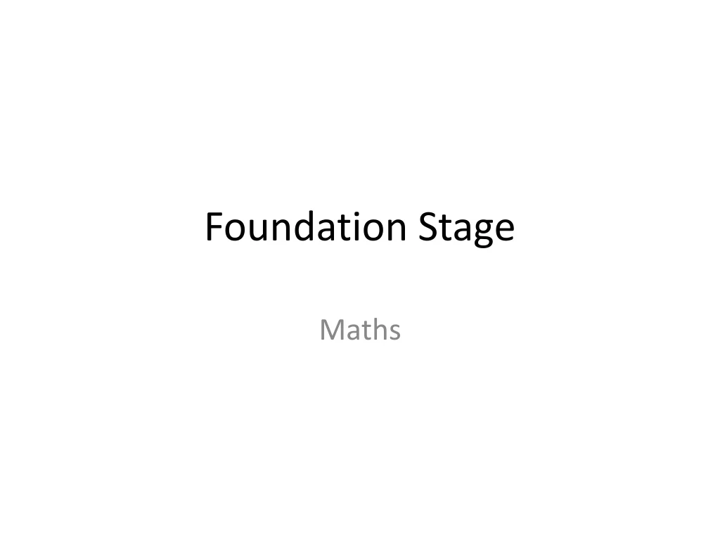foundation stage