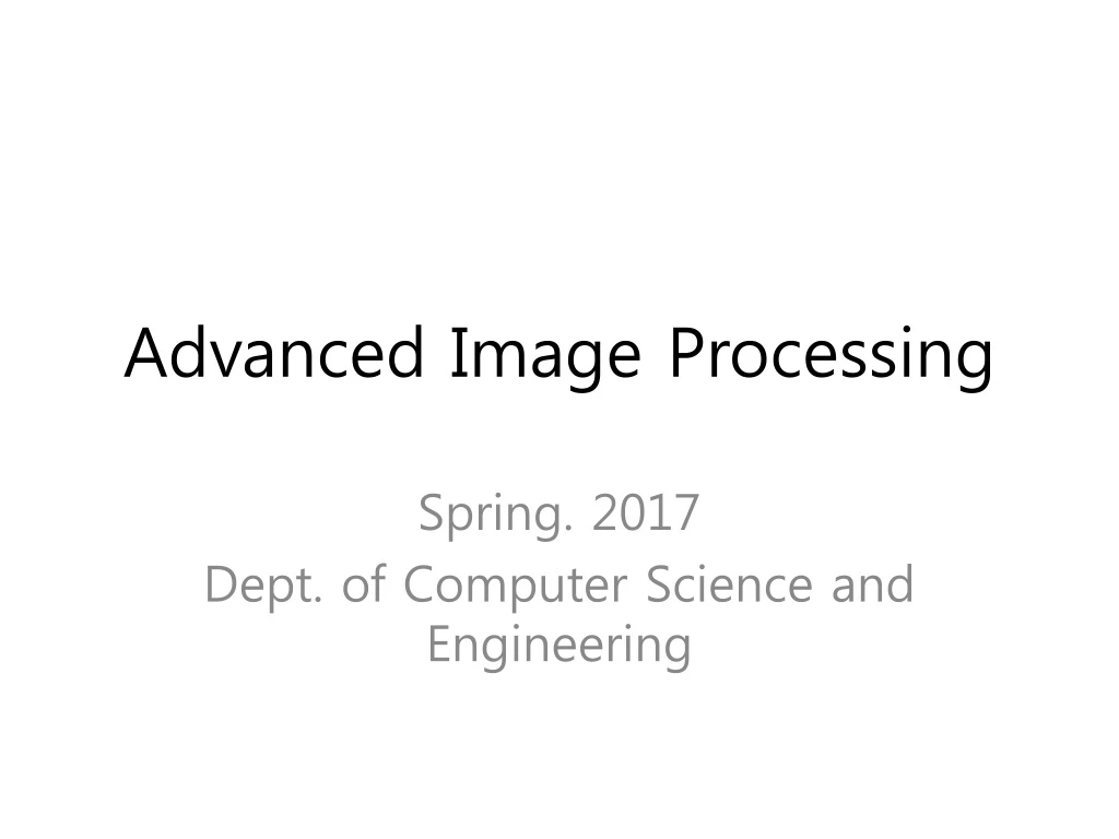 advanced image processing