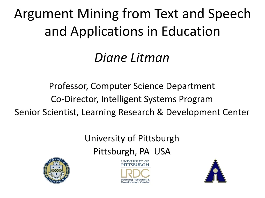 argument mining from text and speech and applications in education
