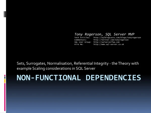 Non-Functional Dependencies