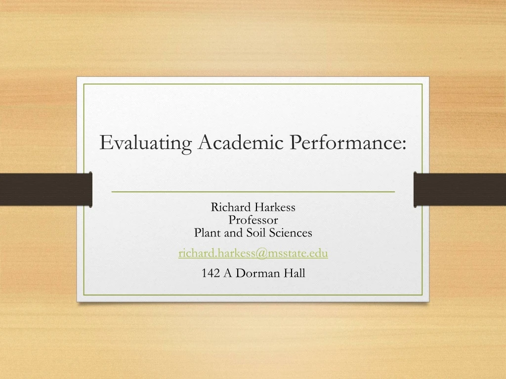 evaluating academic performance