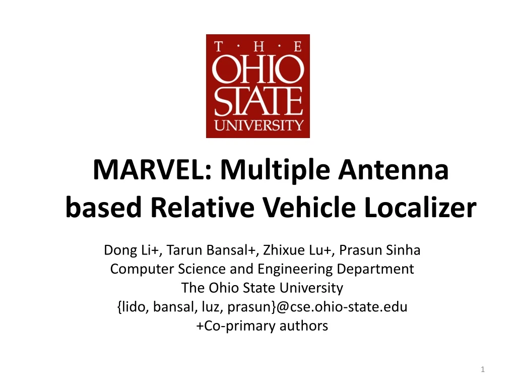 marvel multiple antenna based relative vehicle localizer