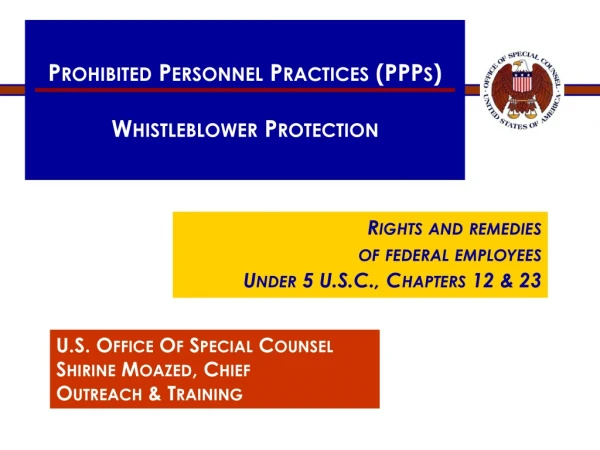Prohibited Personnel Practices (PPPs) Whistleblower Protection