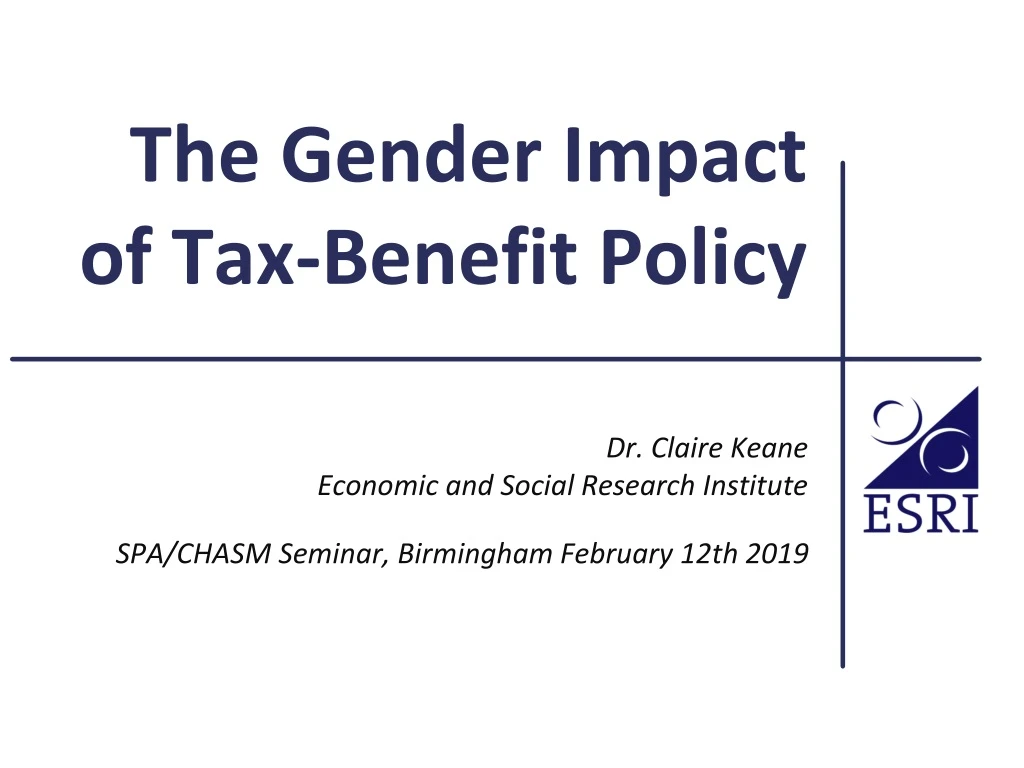 the gender impact of tax benefit policy