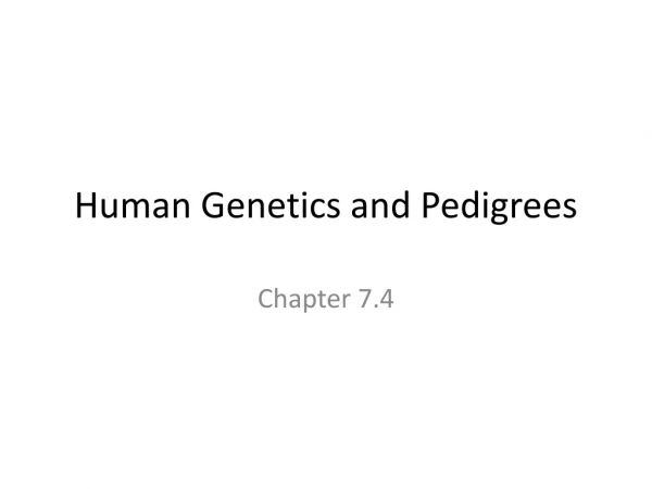 Human Genetics and Pedigrees