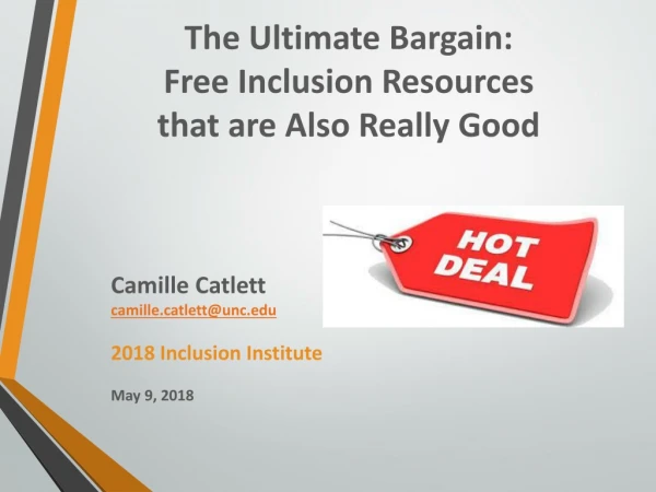 The Ultimate Bargain: Free Inclusion Resources that are Also Really Good