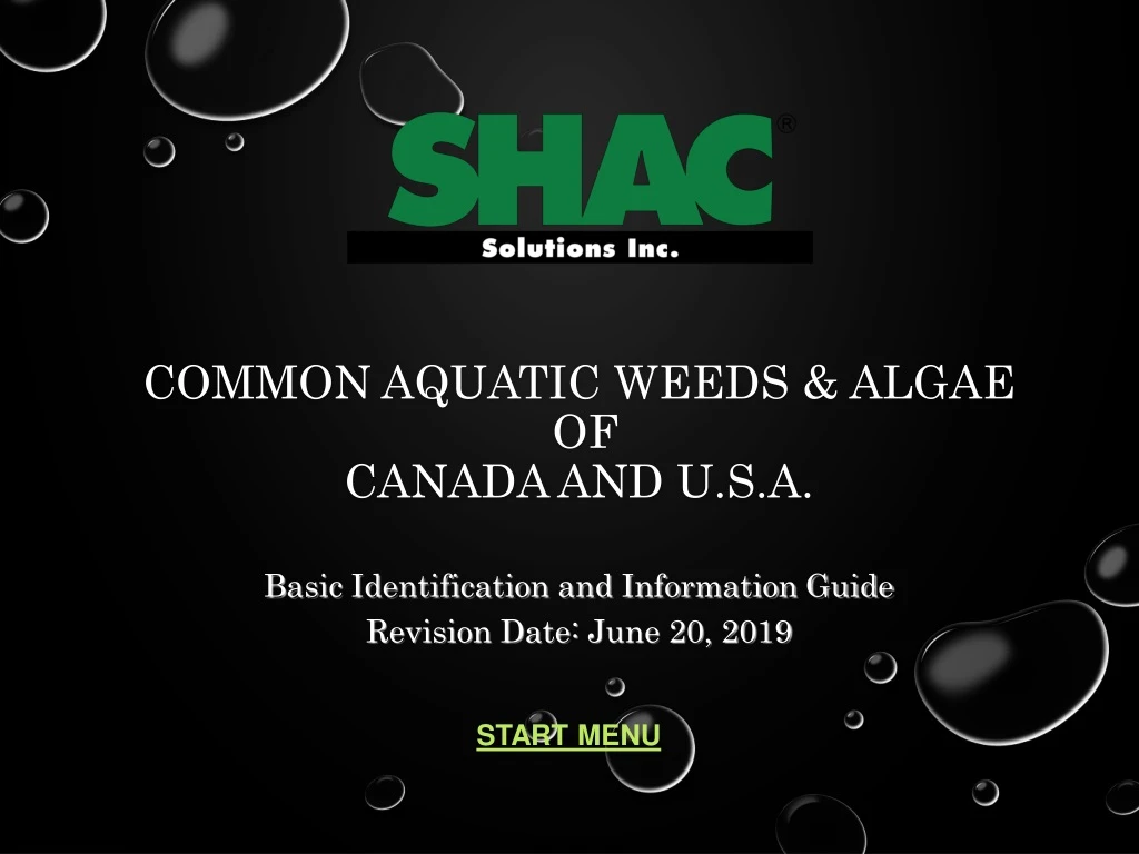 common aquatic weeds algae of canada and u s a