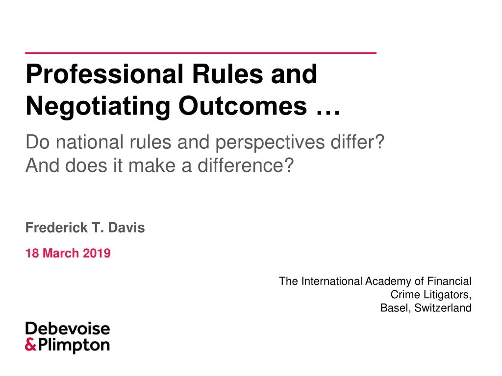 professional rules and negotiating outcomes