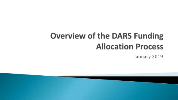 Overview of the DARS Funding Allocation Process