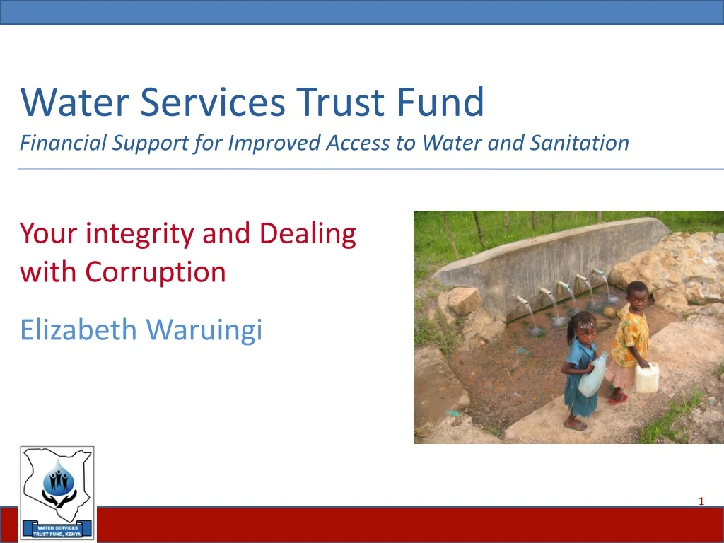 water services trust fund financial support for improved access to water and sanitation