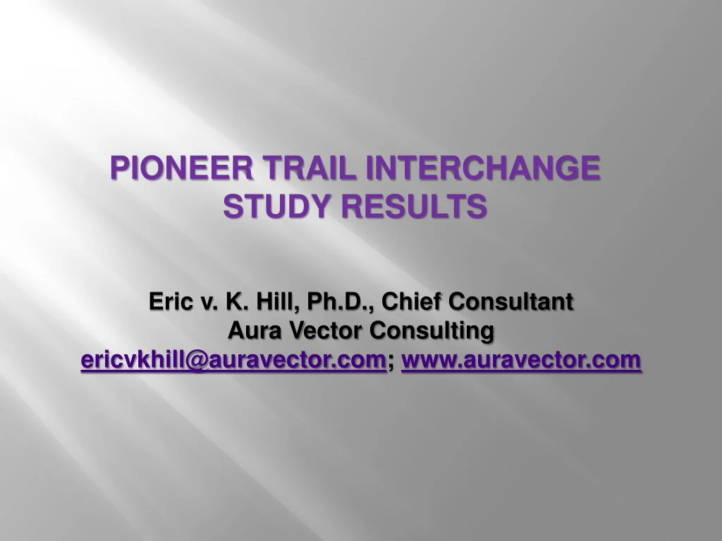 pioneer trail interchange study results