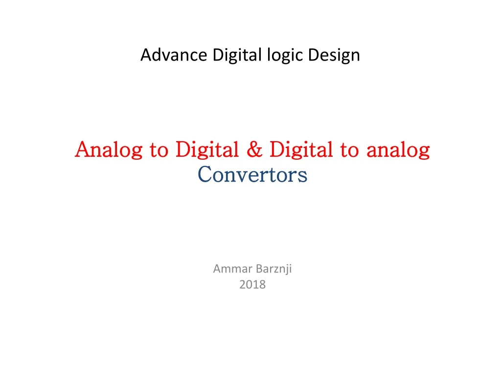 advance digital logic design