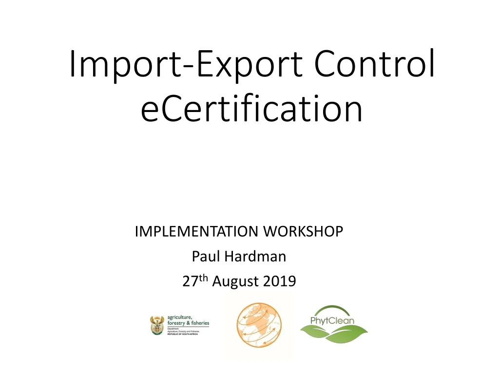 import export control ecertification
