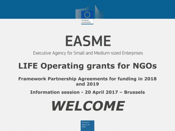 LIFE Operating grants for NGOs Framework Partnership Agreements for funding in 2018 and 2019