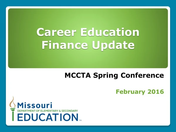Career Education Finance Update