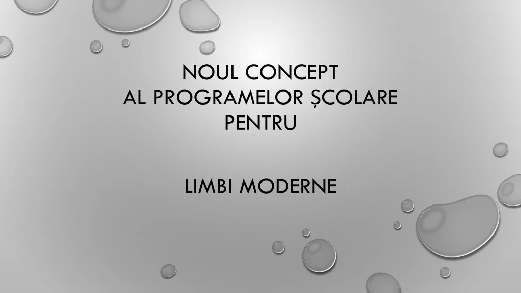 noul concept al programelor colare pentru