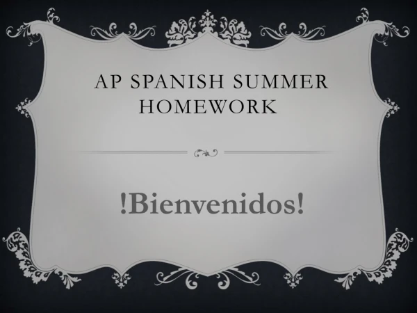 AP Spanish summer homework