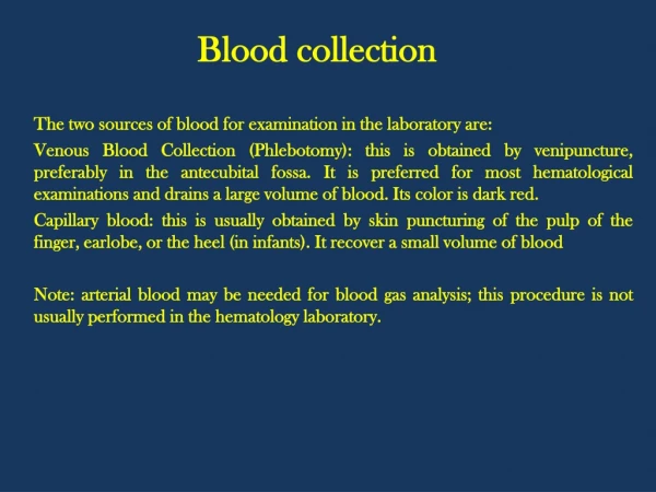 Blood collection