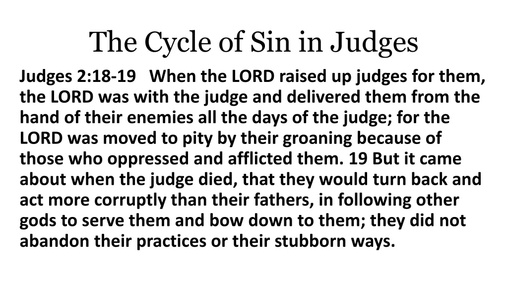 the cycle of sin in judges