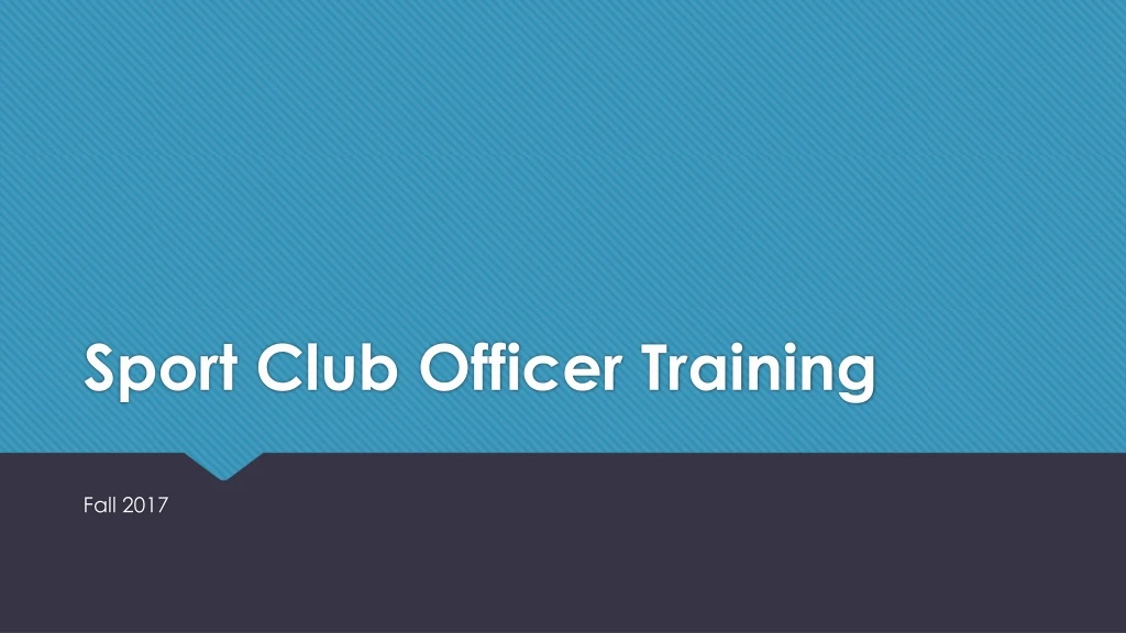 sport club officer training