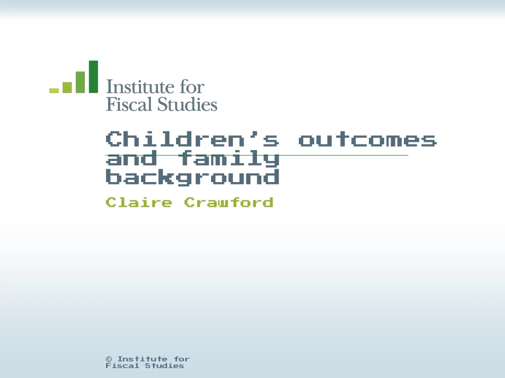 children s outcomes and family background
