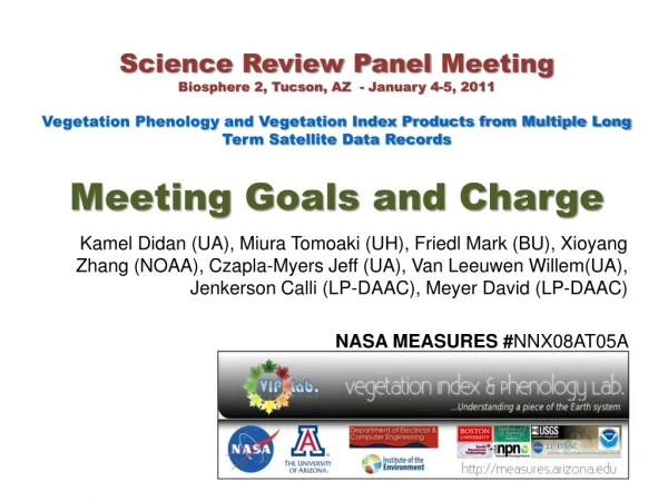 Science Review Panel Meeting Biosphere 2, Tucson, AZ - January 4-5, 2011