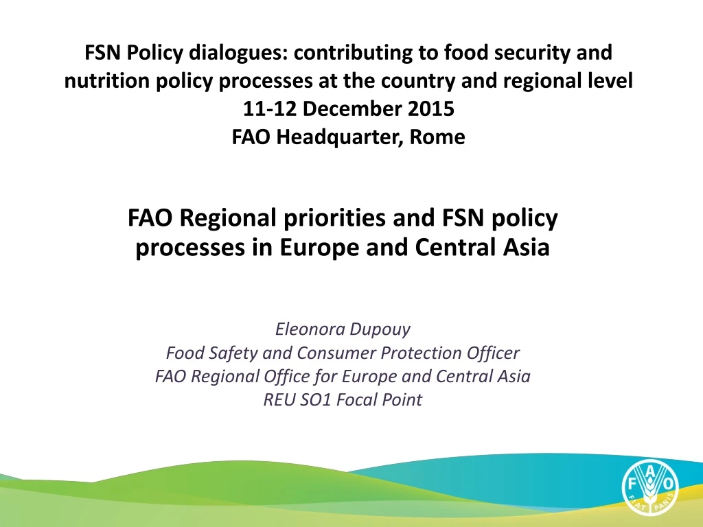 fsn policy dialogues contributing to food