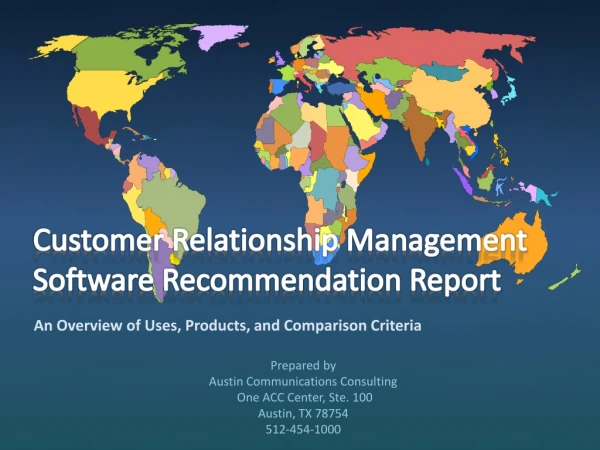 Customer Relationship Management Software Recommendation Report