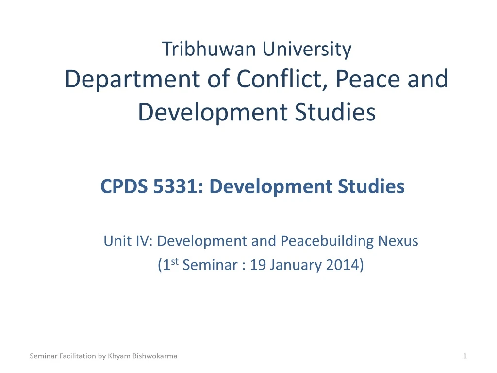 tribhuwan university department of conflict peace and development studies