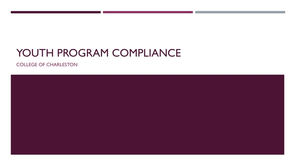 youth program compliance