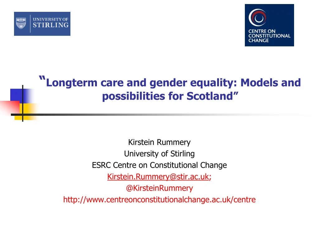 longterm care and gender equality models and possibilities for scotland