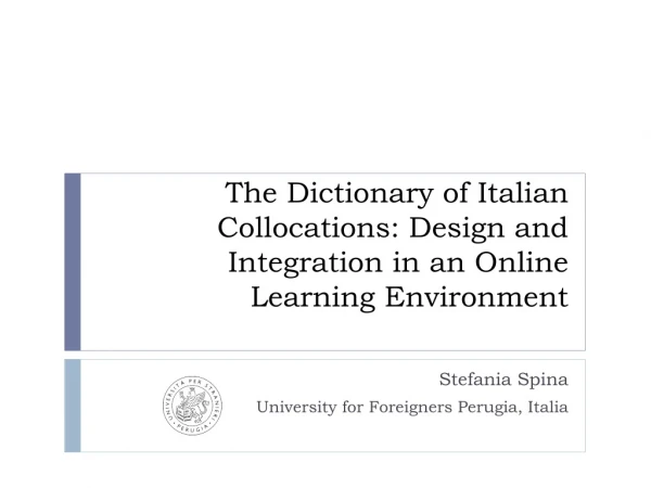 Stefania Spina University for Foreigners Perugia, Italia