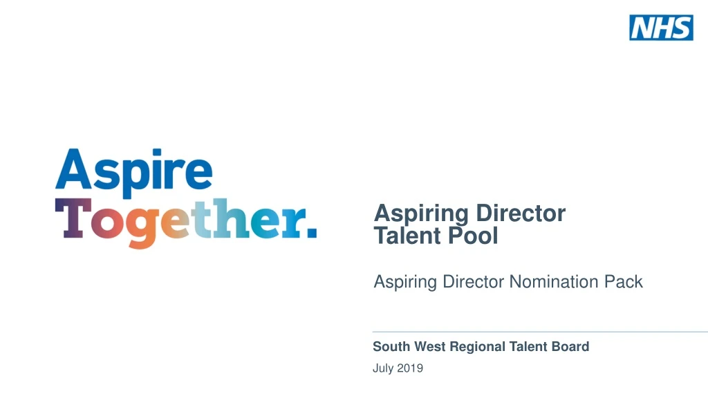 aspiring director talent pool aspiring director nomination pack