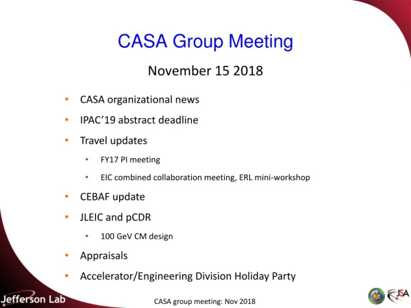CASA Group Meeting