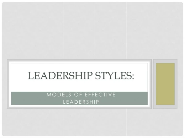 Leadership styles: