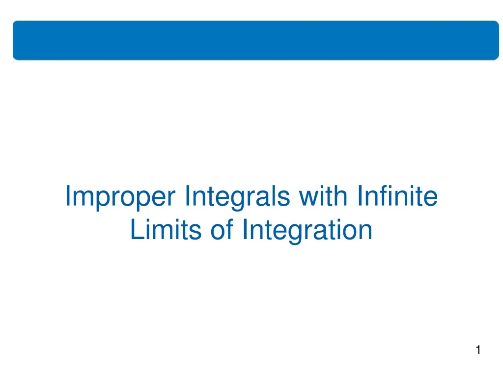 improper integrals with infinite limits