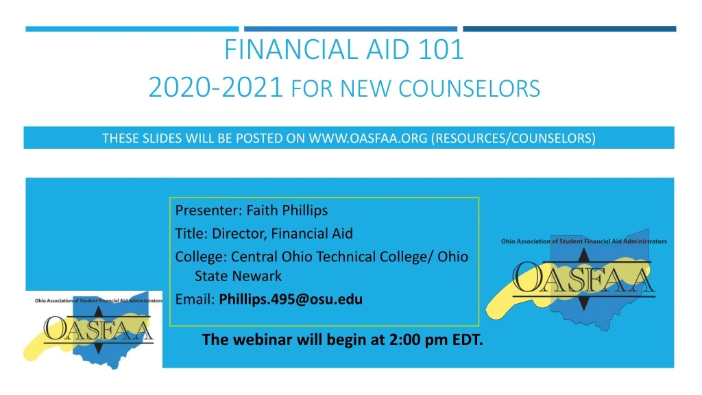 financial aid 101 2020 2021 for new counselors