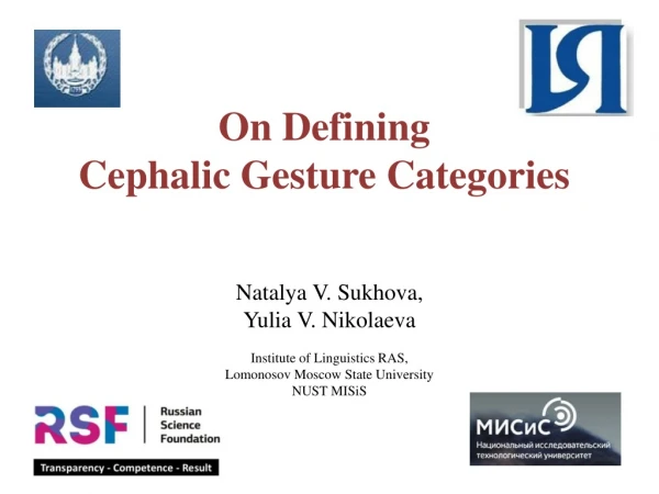 On Defining Cephalic Gesture Categories