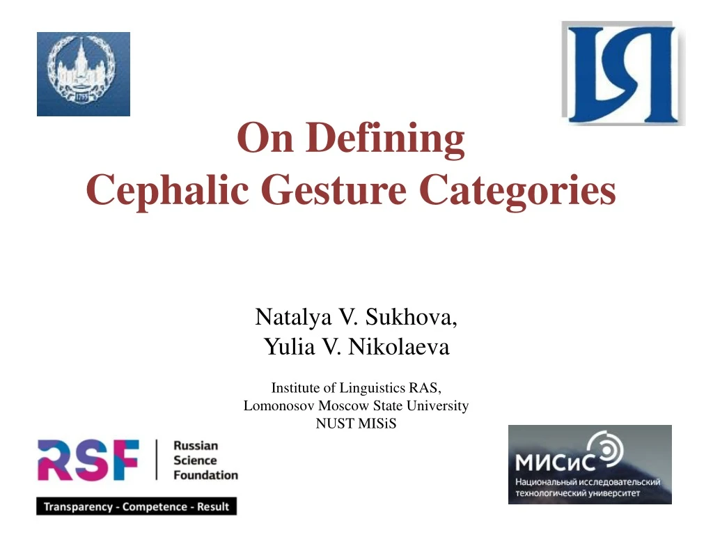 on defining cephalic gesture categories