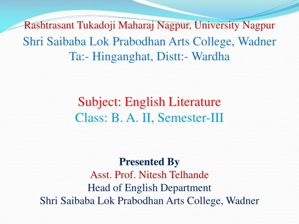 Rashtrasant Tukadoji Maharaj Nagpur, University Nagpur