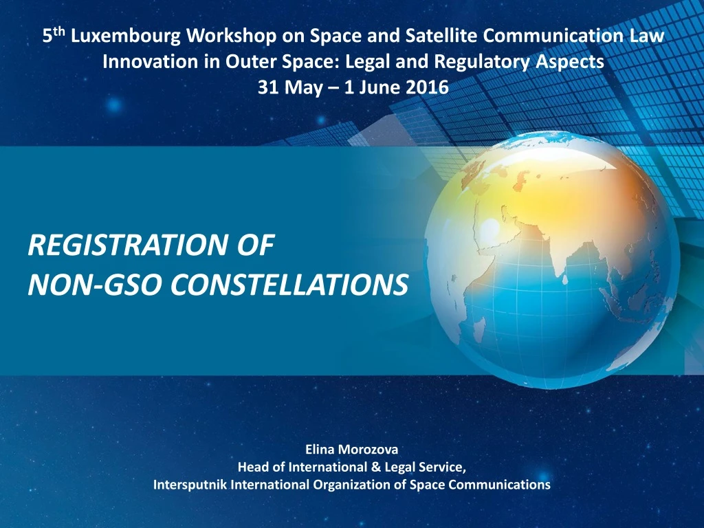 5 th luxembourg workshop on space and satellite