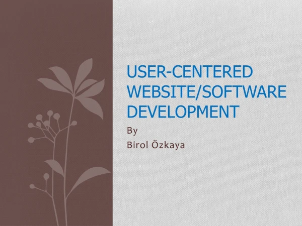 User-Centered Webs I te /Software Development