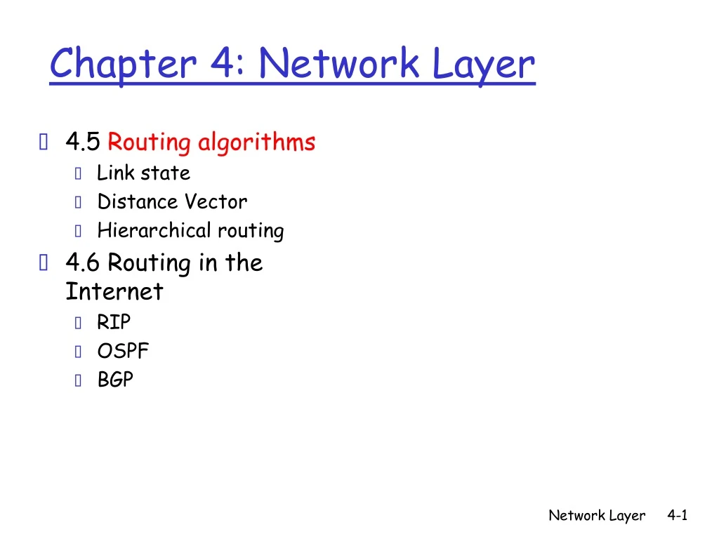 chapter 4 network layer