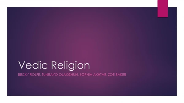 Vedic Religion