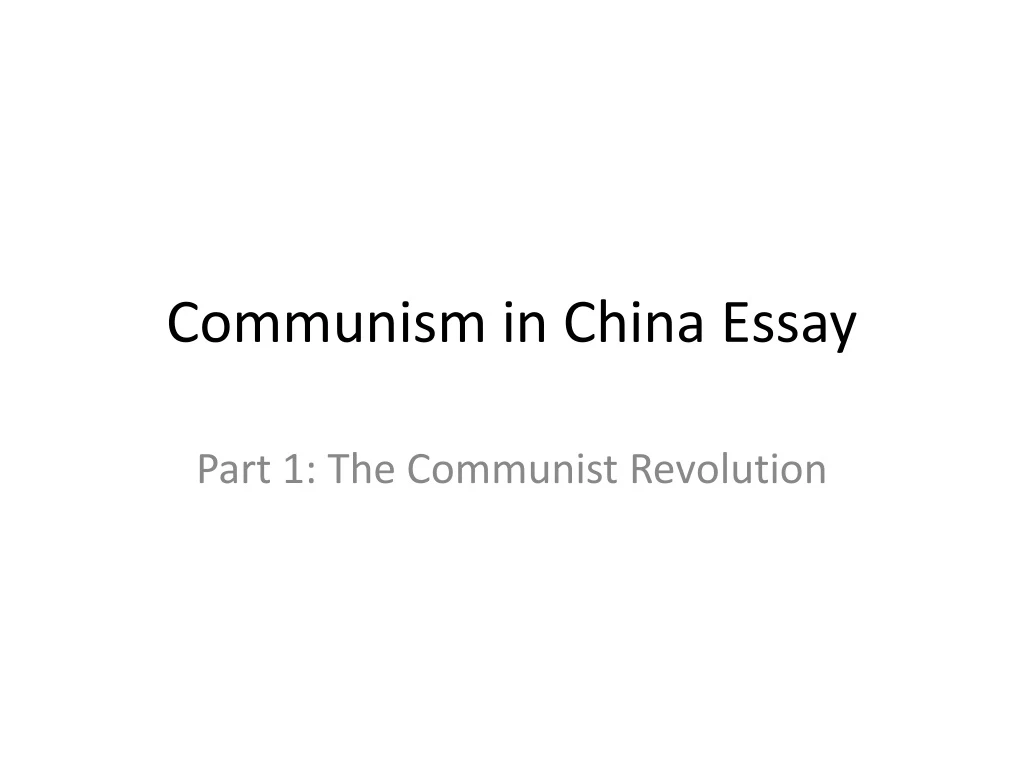 communism in china essay